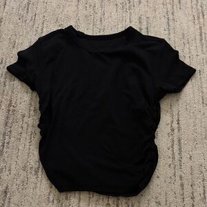lululemon athletica Black Short Sleeve Ruched Tee